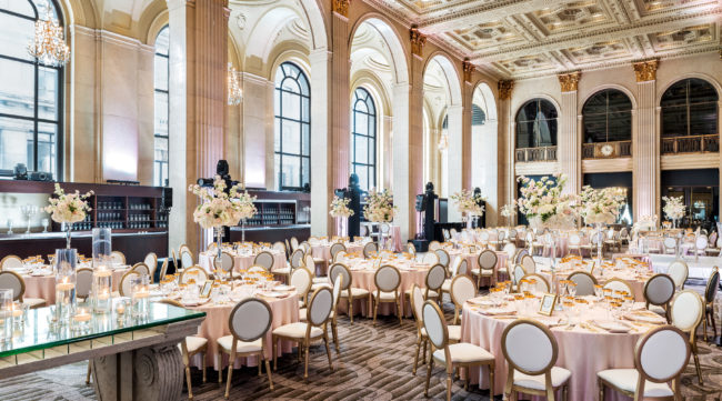 Intimate wedding venue at One King West Hotel & Residence in Toronto